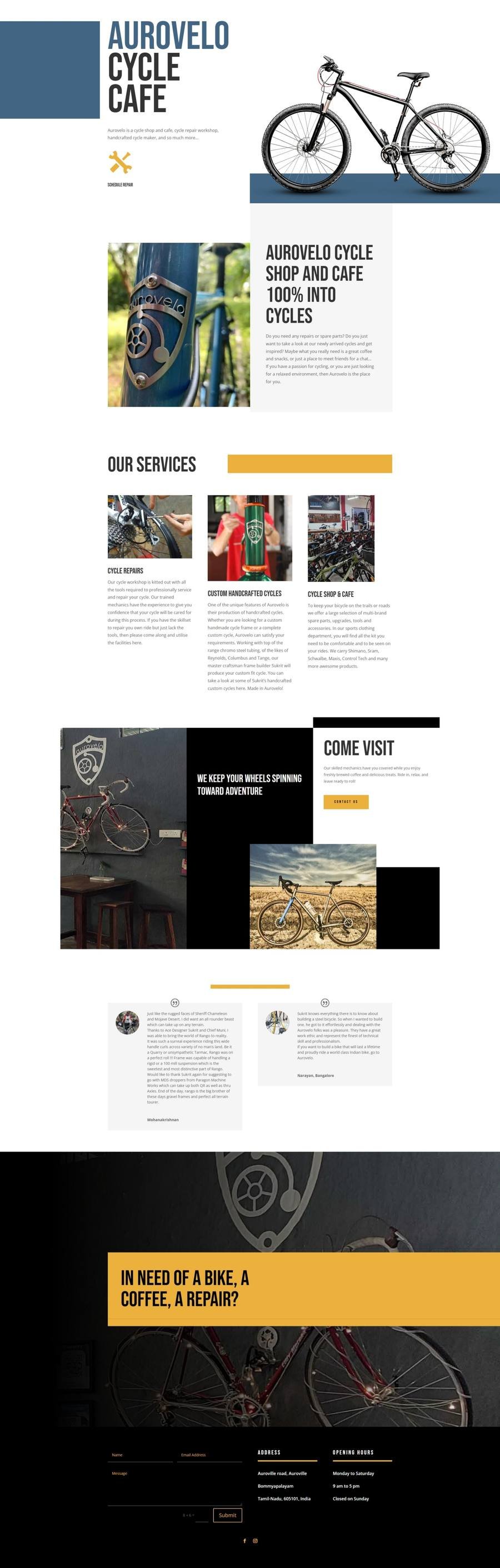 Page d’accueil du site Aurovélo