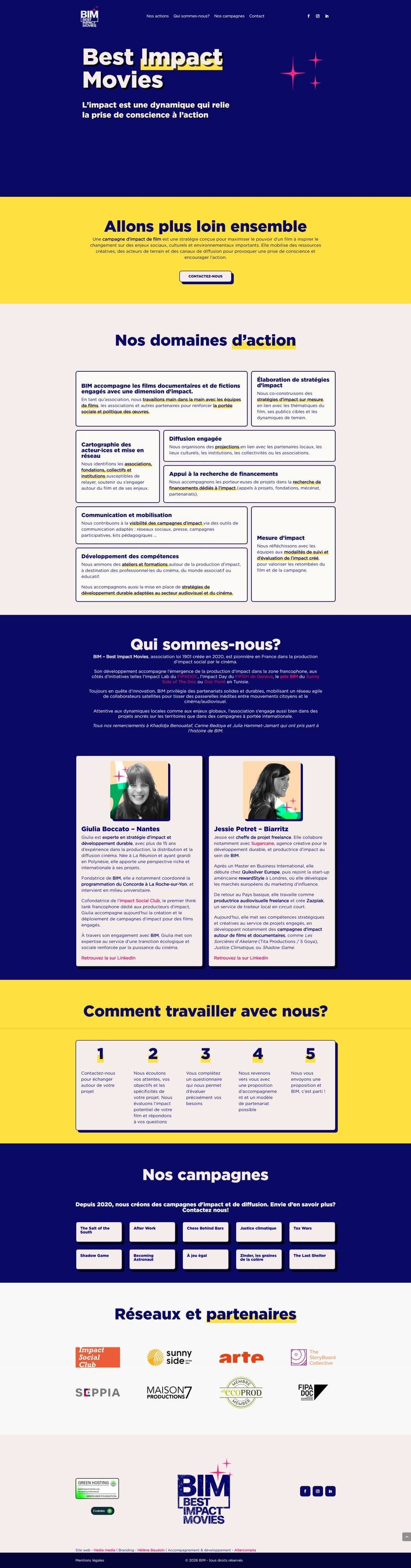 Page d’accueil du site Best Impact Movies